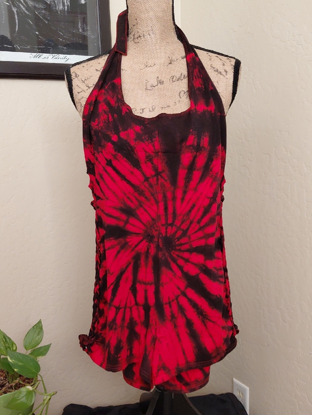 Dollskill Clubexx XXL Red & Black Tie-Dye Romper
